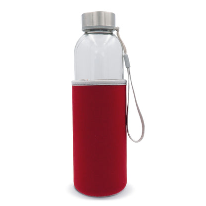 Waterfles glas met sleeve 500ml