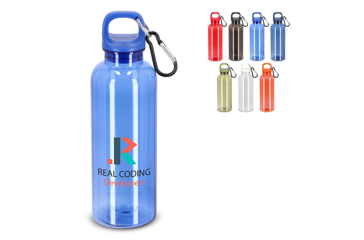 Noa transparante rPET waterfles van 500 ml met karabijnhaak