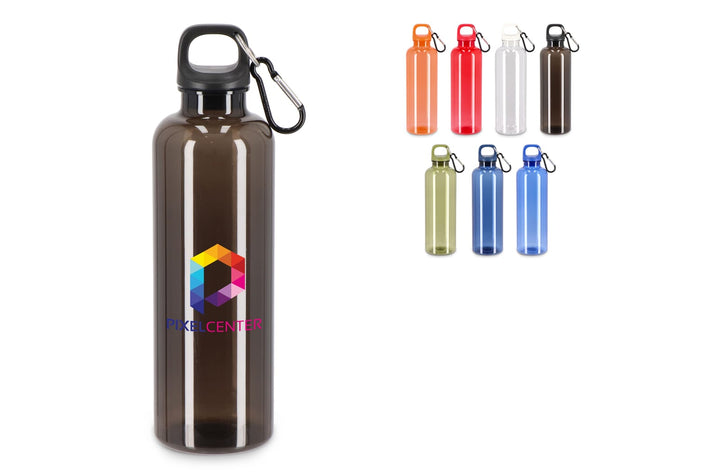 Noa transparante rPET waterfles van 750 ml met karabijnhaak