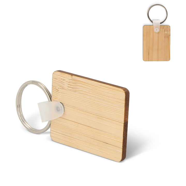 Sleutelhanger bamboe rechthoekig