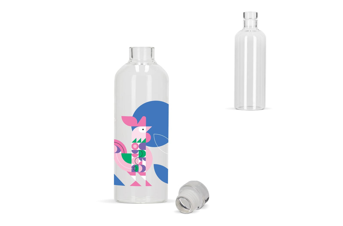 Transparante glazen fles van 750 ml